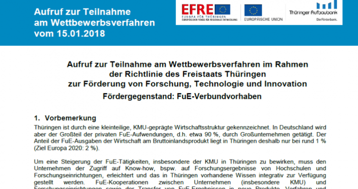FuE-Verbundvorhaben vom Freistaat Thüringen