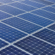 Blaue Zellen einer Photovoltaikanlage
