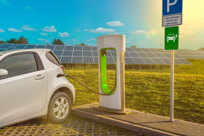 Elektroauto-Ladestationen werden staatlich gefördert Elektroauto-Ladestation mit Solaranlage