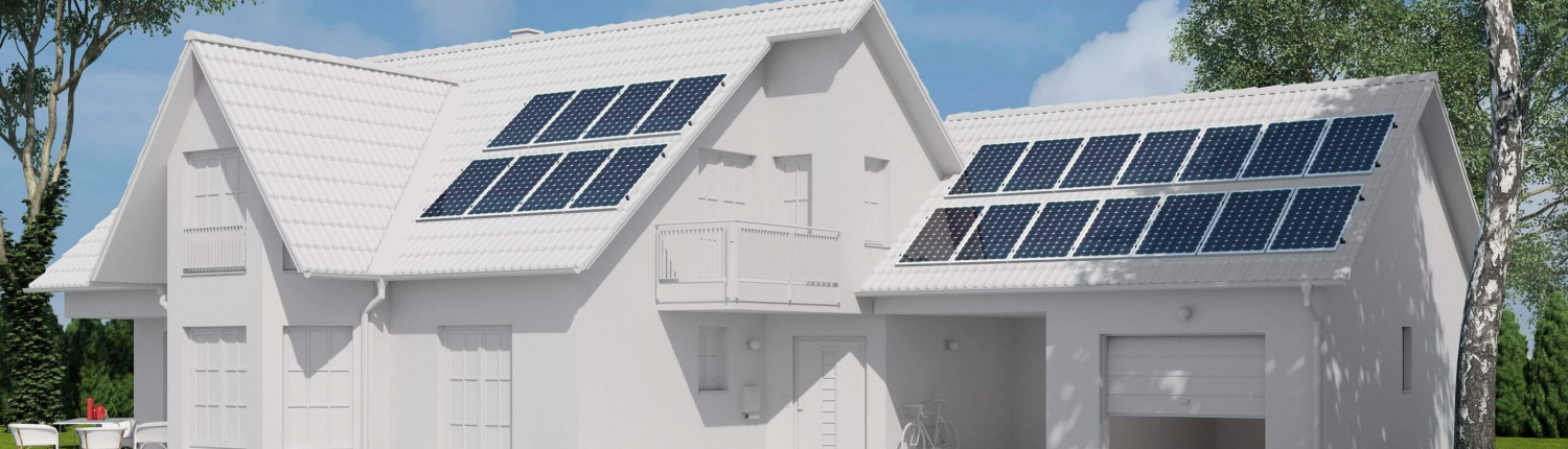 3D-Visualisierung Neubau mit Solaranlage
