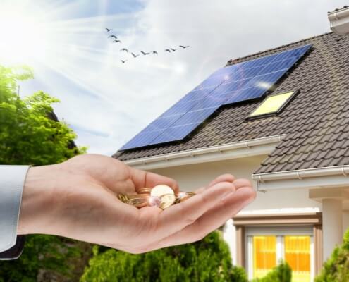 Fördergelder für erneuerbare Energien für private Immobilienbesitzer.