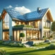 Modernes, energieeffizientes Einfamilienhaus mit Solarpanelen, repräsentativ für BEG-Förderungen und KfW-Initiativen in 2024