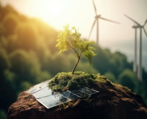 Symbolbild für erneuerbare Energieprojekte und Förderkredite in Brandenburg