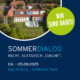 Hinweisgrafik zum SommerDialog 2025 in Bad Driburg mit Veranstaltungsdatum und Austragungsort