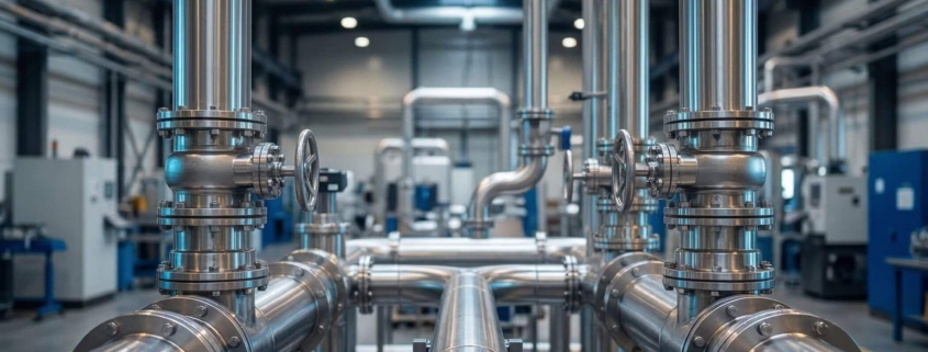 Hochtemperatur-Wärmepumpe in einer modernen Industrieanlage zur CO2-freien Prozesswärme-Erzeugung.