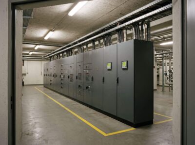 Niederspannungshauptverteilung eines Industriebetriebs mit Unterzählern in den Schaltfeldern