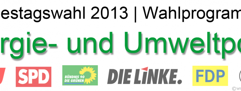 Bundestagswahlen 2013 zur Energie- und Umweltpolitik der sechs großen Parteien