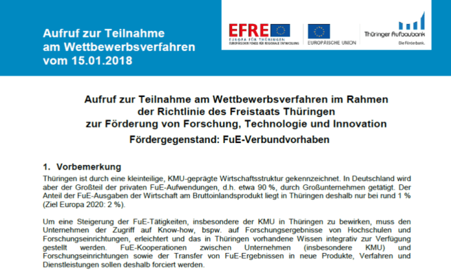 FuE-Verbundvorhaben vom Freistaat Thüringen