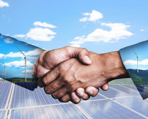 Handschlag zu erneuerbaren Energien