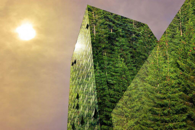Grünes Bürogebäude