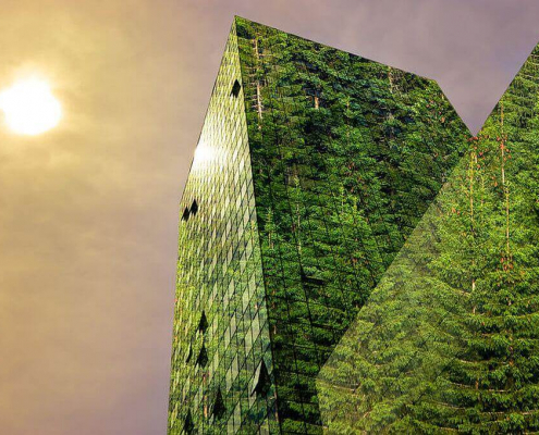 Grünes Bürogebäude